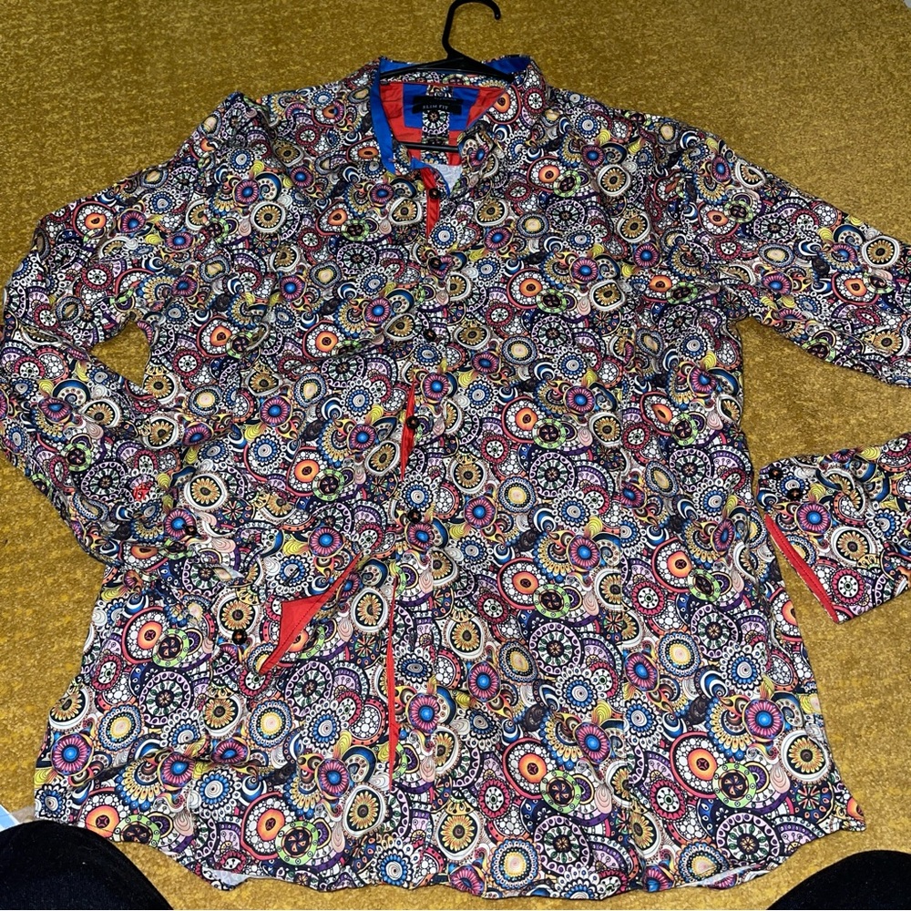 Eight-X Man Button Down Shirt Multi/ 3XL fits like 2X - Picture 1 of 2